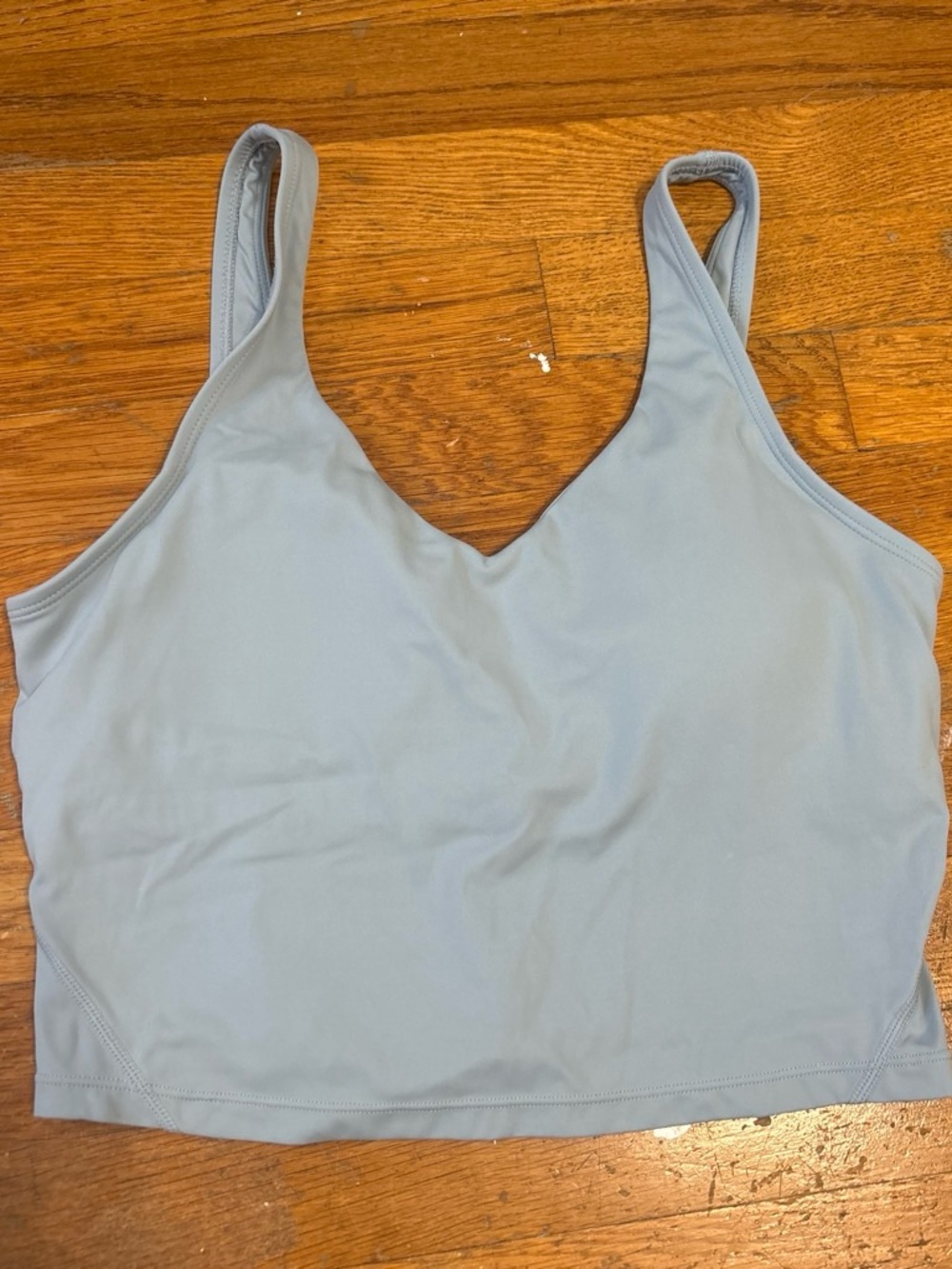 Amazon Essentials Women's Light Blue V-Neck Crop Tank
